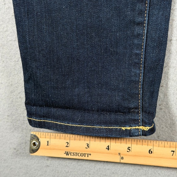 7 For All Mankind Josefina Skinny Boyfriend Jeans Dark Wash Distressed Size 27 - Picture 7 of 13
